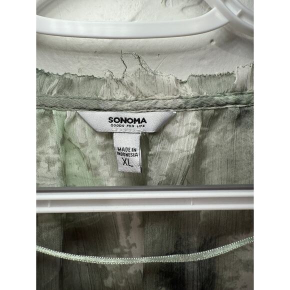 Sonoma sheer floral blouse‎ womens XL fairycore coquette ethereal office career - Picture 3 of 9